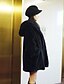お買い得  レディース・ファー ＆　フェイクファーコート-Women&#039;s Elegant Faux Fur Pure Color Hoodie Long Sleeve Coat