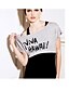 economico T-Shirt da donna-T-shirt Da donna Casual Semplice Primavera / Estate / Autunno,Con stampe Rotonda Bianco / Nero / Grigio Manica corta Opaco