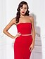cheap Prom Dresses-Sheath / Column Minimalist Elegant Prom Formal Evening Dress Strapless Sleeveless Floor Length Jersey with Split Front