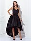 cheap Cocktail Dresses-Ball Gown 1950s Minimalist Holiday Homecoming Cocktail Party Dress Spaghetti Strap Sleeveless Asymmetrical Taffeta with Pleats Ruched 2020 / Prom