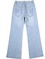 voordelige Damesbroeken-Dames Grote maten Dagelijks Ruimvallend Katoen Breed Been Jeans Broek - Effen Lichtblauw S / M / L