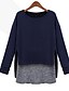 cheap Women&#039;s Blouses &amp; Shirts-Women&#039;s Daily Blouse Color Block Layered Long Sleeve Tops Casual Yellow Navy Blue Dark Gray