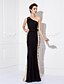 cheap Special Occasion Dresses-Mermaid / Trumpet One Shoulder Floor Length Jersey Dress with Beading / Bow(s) by TS Couture®