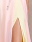 baratos Vestidos de Noite-Tubinho Frente Única Evento Formal Baile Militar Vestido Decote Princesa Sem Manga Longo Chiffon com Cruzado Detalhes em Cristal Apliques 2020