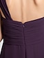 halpa Morsiusneitojen mekot-tuppi / pylväs morsiusneito mekko yksi olkapää hihaton avoin selkä lattian pituinen sifonki ristiin / draping