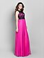 cheap Special Occasion Dresses-Sheath / Column Illusion Neck Floor Length Chiffon / Lace Dress with Lace by TS Couture®