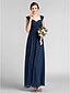 cheap Bridesmaid Dresses-Sheath / Column Bridesmaid Dress Sweetheart Sleeveless Elegant Floor Length Chiffon with Criss Cross / Draping