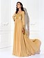 cheap Mother of the Bride Dresses-A-Line Mother of the Bride Dress Plus Size Elegant V Neck Floor Length Chiffon Long Sleeve No with Ruched Crystals Beading 2022