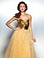 Χαμηλού Κόστους Φορέματα Χορού Αποφοίτησης-Γραμμή Α Φανταχτερό Φόρεμα Χοροεσπερίδα Επίσημο Βραδινό Μακρύ Αμάνικο Καρδιά Τούλι με Πούλιες 2023