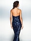 זול שמלות ערב-בתולת ים \ חצוצרה אלגנטית שמלה ערב רישמי שובל קורט ללא שרוולים לב (סוויטהארט) נצנצים עם נצנצים 2023