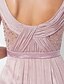 cheap Prom Dresses-TS Couture® Formal Evening / Military Ball Dress - Open Back Plus Size / Petite Sheath / Column V-neck Floor-length Lace / Tulle / Charmeuse withSash