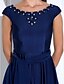 cheap Cocktail Dresses-A-Line Cute Holiday Homecoming Cocktail Party Dress Jewel Neck Short Sleeve Asymmetrical Jersey with Sash / Ribbon Crystals Beading