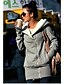 お買い得  レディース コート&amp;トレンチコート-女性の長い袖スリムファッションパーカージッパーbzqスウェットを厚く