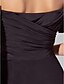 cheap Prom Dresses-Sheath / Column Elegant Dress Prom Formal Evening Sweep / Brush Train Short Sleeve Off Shoulder Jersey with Side Draping 2024