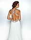 Χαμηλού Κόστους Βραδινά Φορέματα-Ίσια Γραμμή Όμορφη Πλάτη Φόρεμα Επίσημο Βραδινό Ουρά Αμάνικο Λαιμός Σιφόν με Κρυστάλλινη λεπτομέρεια 2023