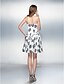 billige Cocktailkjoler-A-linje mønster kjole Kjole Ball Cocktailfest Knelengde Ermeløs Kjæreste Elastisk satin med Perlearbeid Drapering Sidedrapering 2023