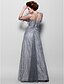 cheap Mother of the Bride Dresses-A-Line Mother of the Bride Dress See Through Spaghetti Strap Floor Length Lace Tulle 3/4 Length Sleeve with Beading 2024