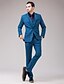 abordables Costumes Homme-Bleu Pour des hommes Costume Coupe ajustée Droit 1 bouton 2022