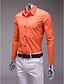 Недорогие Рубашки-классическая / полурасширенная шея с длинным рукавом хлопок полиэфирная рубашка для костюмов