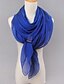 Недорогие Модные аксессуары-женская королевский синий шифоновый шарф