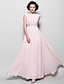 cheap Mother of the Bride Dresses-A-Line Mother of the Bride Dress Elegant Bateau Neck Floor Length Chiffon Short Sleeve with Sash / Ribbon Beading Draping 2021