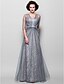 cheap Mother of the Bride Dresses-A-Line Mother of the Bride Dress See Through Spaghetti Strap Floor Length Lace Tulle 3/4 Length Sleeve with Beading 2024