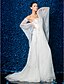 levne Svatební šaty-Pouzdrové Bez ramínek Velmi dlouhá vlečka Tyl Svatební šaty vyrobené na míru s Korálky / Aplikace podle LAN TING BRIDE®
