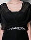 זול שמלות לאם הכלה-Sheath / Column Mother of the Bride Dress Little Black Dress V Neck Knee Length Chiffon Short Sleeve with Crystals Beading 2021