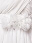 billiga Brudklänningar-A-linje Enaxlad Svepsläp Chiffong Bröllopsklänningar tillverkade med Rosett / Korsvis / Blombrosch i kristall av LAN TING BRIDE®