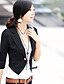 Χαμηλού Κόστους Γυναικεία σπορ σακάκια και μπουφάν-τα τρία τέταρτα μανίκι επαγγελματικό κοστούμι μαύρο