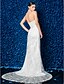 cheap Wedding Dresses-Sheath / Column Halter Neck Court Train Lace Made-To-Measure Wedding Dresses with by LAN TING BRIDE®
