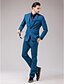 abordables Costumes Homme-Bleu Pour des hommes Costume Coupe ajustée Droit 1 bouton 2022