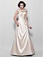 cheap Mother of the Bride Dresses-A-Line Mother of the Bride Dress Vintage Inspired Jewel Neck Floor Length Satin Sleeveless with Beading Appliques Side Draping 2022