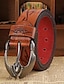 cheap Men&#039;s Belt-Men&#039;s Belt Faux Leather Belt Frame Buckle Black Brown Faux Leather Leather Active Fashion Work Tribal