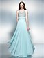 cheap Prom Dresses-Sheath / Column Halter Neck Floor Length Chiffon Sparkle &amp; Shine Prom Dress with Beading / Ruched by TS Couture®