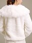 cheap Wraps &amp; Shawls-Wedding  Wraps / Fur Wraps Coats/Jackets Long Sleeve Faux Fur Ivory Wedding / Party/Evening Clasp