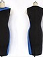 cheap Women&#039;s Dresses-Women&#039;s Work Simple Sheath Dress - Color Block Crew Neck