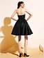 cheap Special Occasion Dresses-Ball Gown / Fit &amp; Flare V Neck Knee Length Jersey Little Black Dress Cocktail Party Dress with Sash / Ribbon / Pocket by TS Couture®