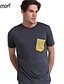 abordables Ropa para hombre-Hombre Moderno Trabajo Camiseta, Escote Redondo Un Color Gris / Manga Corta / Verano