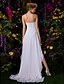 cheap Wedding Dresses-Beach Wedding Dresses Sheath / Column Sweetheart Strapless Asymmetrical Chiffon Bridal Gowns With Crystal Sash / Ribbon 2023