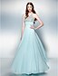 cheap Prom Dresses-Sheath / Column Halter Neck Floor Length Chiffon Sparkle &amp; Shine Prom Dress with Beading / Ruched by TS Couture®