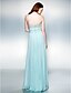 cheap Prom Dresses-Sheath / Column Halter Neck Floor Length Chiffon Sparkle &amp; Shine Prom Dress with Beading / Ruched by TS Couture®