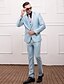 abordables Costumes Homme-polyester bleu clair slim fit costume trois-pièces