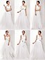 abordables Robes de Mariée-Trapèze Une Epaule Traîne Brosse Mousseline de soie Robes de mariée sur mesure avec Noeud / Effet Croisé / Broche florale en Cristal par LAN TING BRIDE®