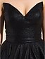 cheap Special Occasion Dresses-Ball Gown / Fit &amp; Flare V Neck Knee Length Jersey Little Black Dress Cocktail Party Dress with Sash / Ribbon / Pocket by TS Couture®