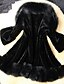 cheap Women&#039;s Furs &amp; Leathers-Women&#039;s Winter Fur Coat, Solid Colored Long Sleeve Faux Fur / Fox Fur Black XL / XXL / XXXL