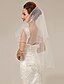 رخيصةأون طرحات الزفاف-Two-tier Pearl Trim Edge الحجاب الزفاف Elbow Veils مع 53.15 في (135cm) ساتان / تول