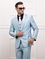 abordables Costumes Homme-polyester bleu clair slim fit costume trois-pièces