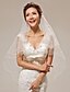 cheap Wedding Veils-Two-tier Pearl Trim Edge Wedding Veil Elbow Veils with 53.15 in (135cm) Satin / Tulle