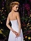 cheap Wedding Dresses-Beach Wedding Dresses Sheath / Column Sweetheart Strapless Asymmetrical Chiffon Bridal Gowns With Crystal Sash / Ribbon 2023